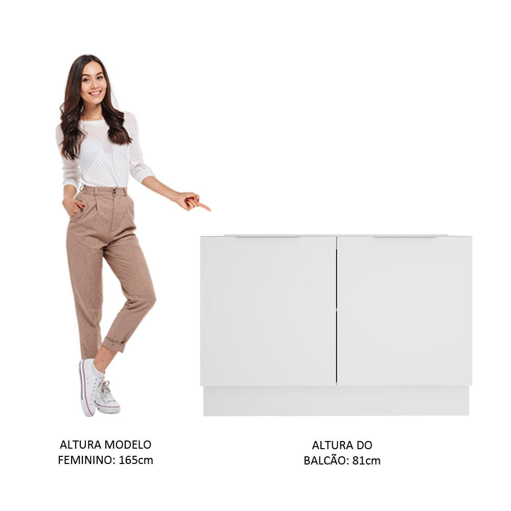 Balcão de Pia Madesa Stella 2 Portas - Branco Branco