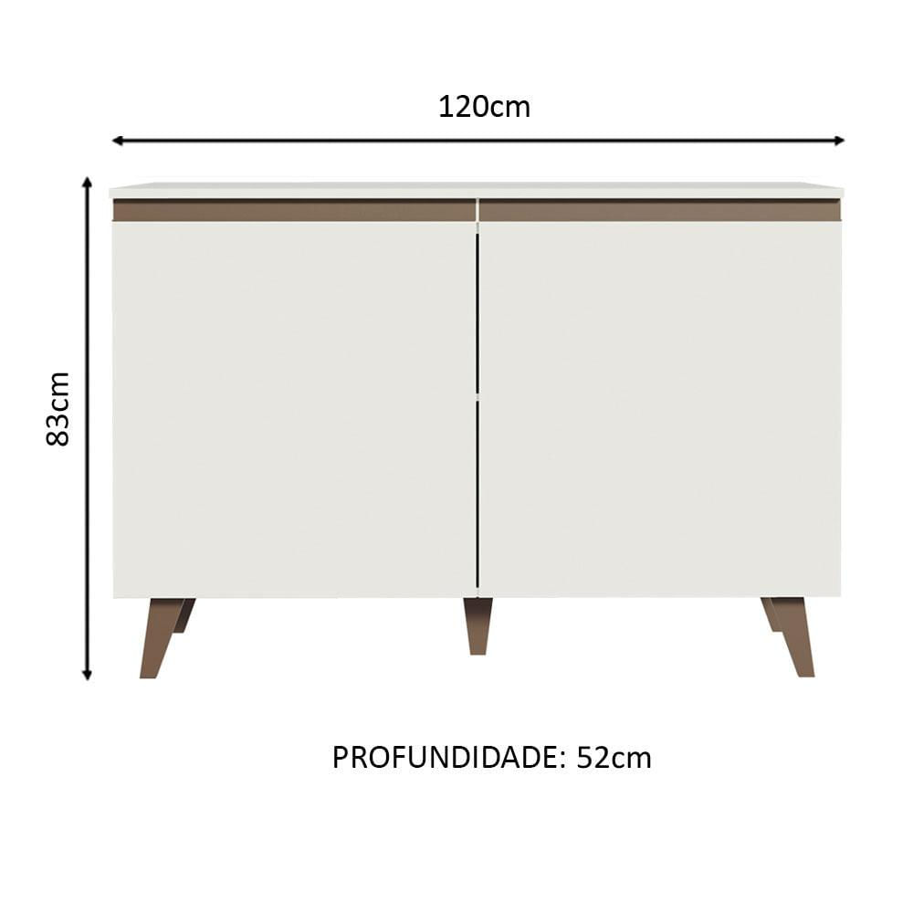 Balcão de Pia Madesa Reims 2 Portas - Branco Branco