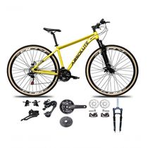Bicicleta Aro 29 Absolute Nero 5 Kit 2x9 Gta Sunrun K7 Freio A Disco Garfo Com Trava Amarelo 19