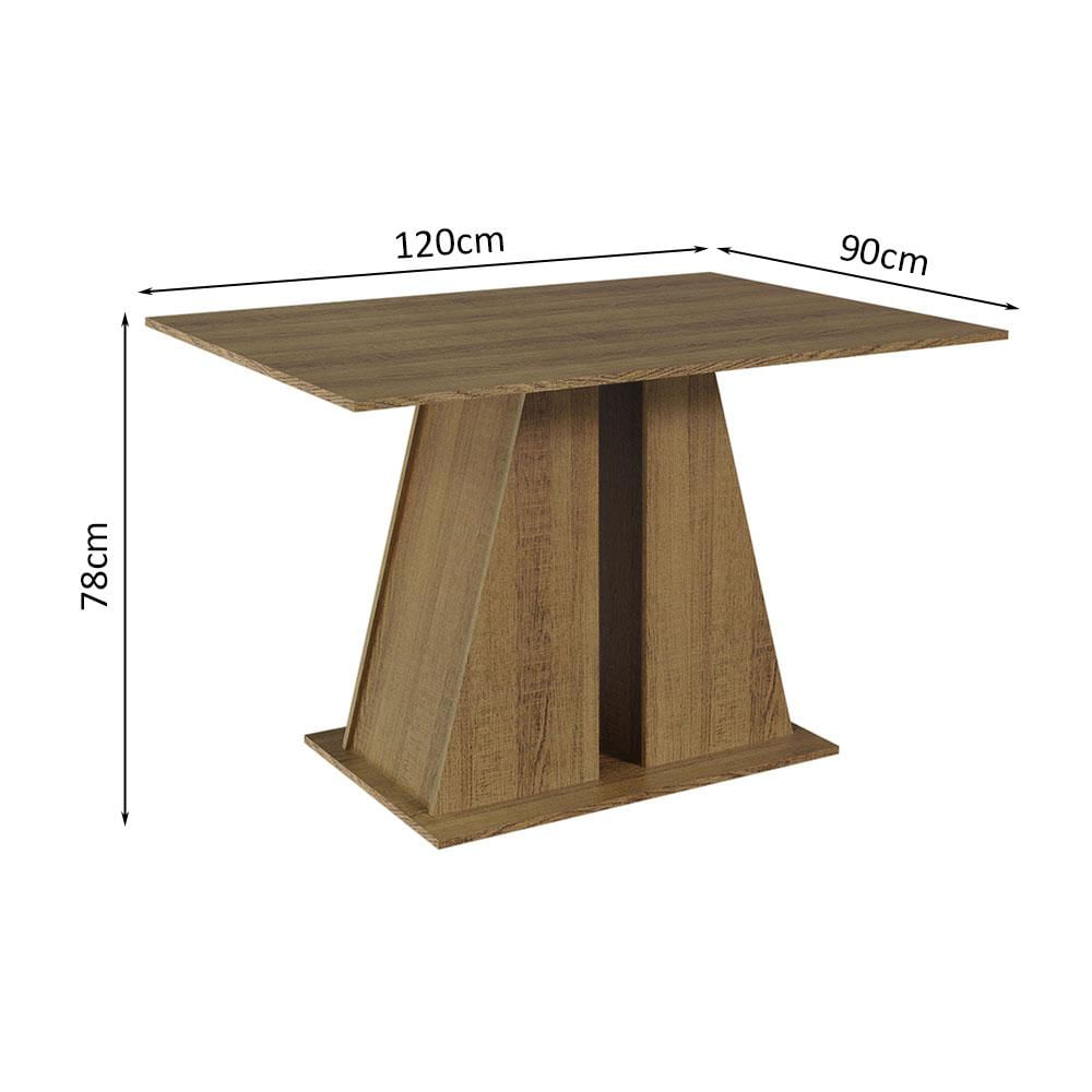 Mesa de Jantar Retangular com Tampo de Madeira Rustic 5383 Madesa Rustic