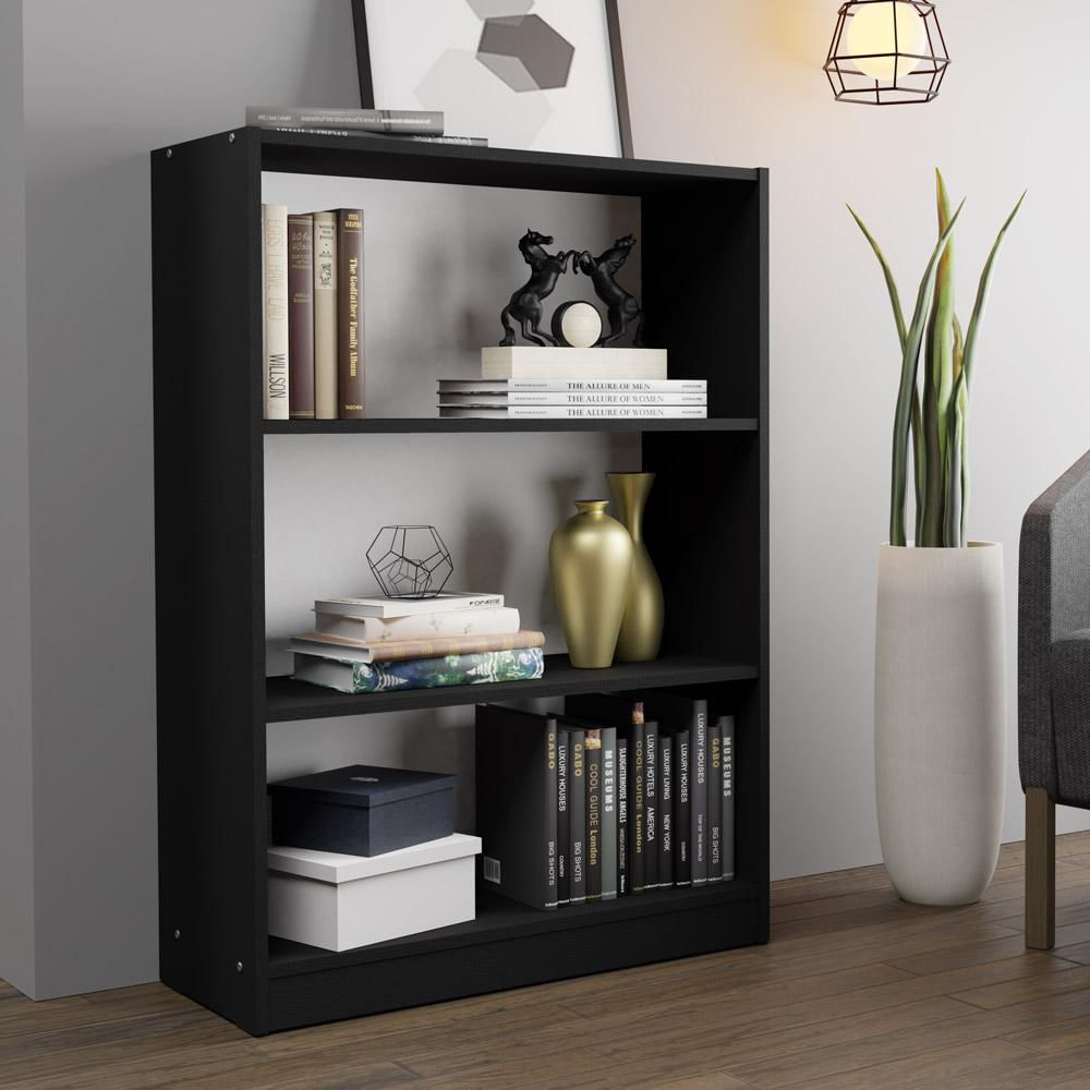 Estante para Livros Home Sala Madesa 6907 com 3 Nichos - Preto