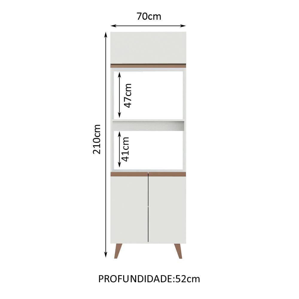 Torre Quente Madesa Reims 70 cm 3 Portas - Branco Branco