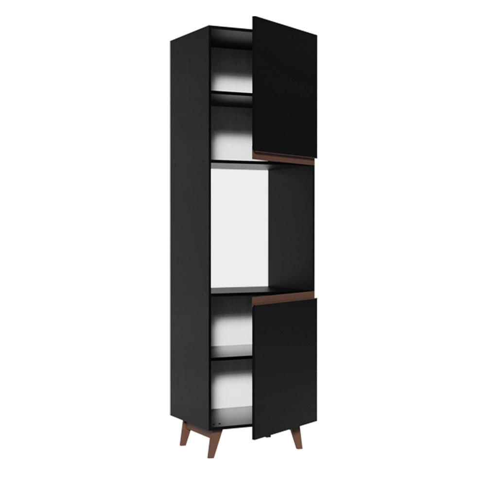 Torre-Quente Madesa Reims 60 cm 2 Portas - Preto Preto