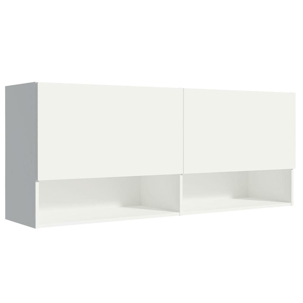 Armário Aéreo para Quarto com Nicho e Prateleira 120cm Branco Madesa Branco