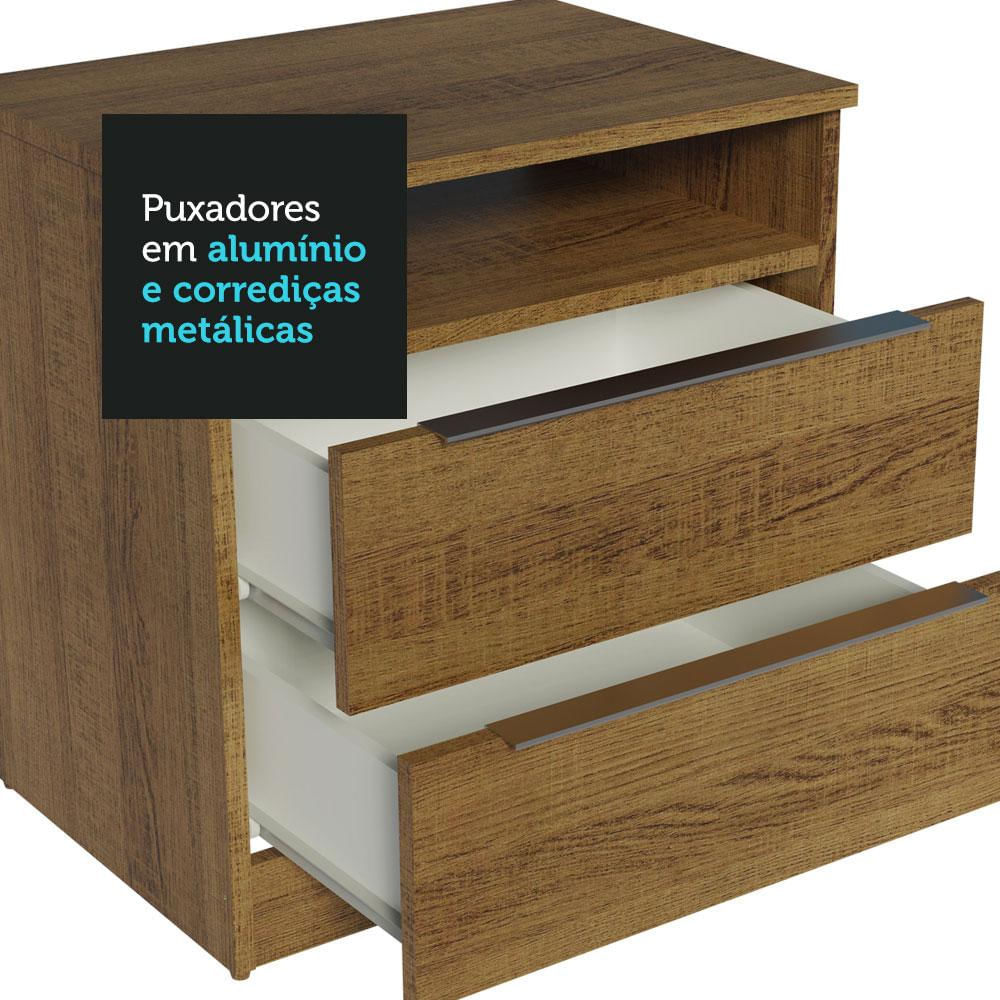 Mesa de Cabeceira Madesa 3227 com 2 Gavetas - Rustic Rustic