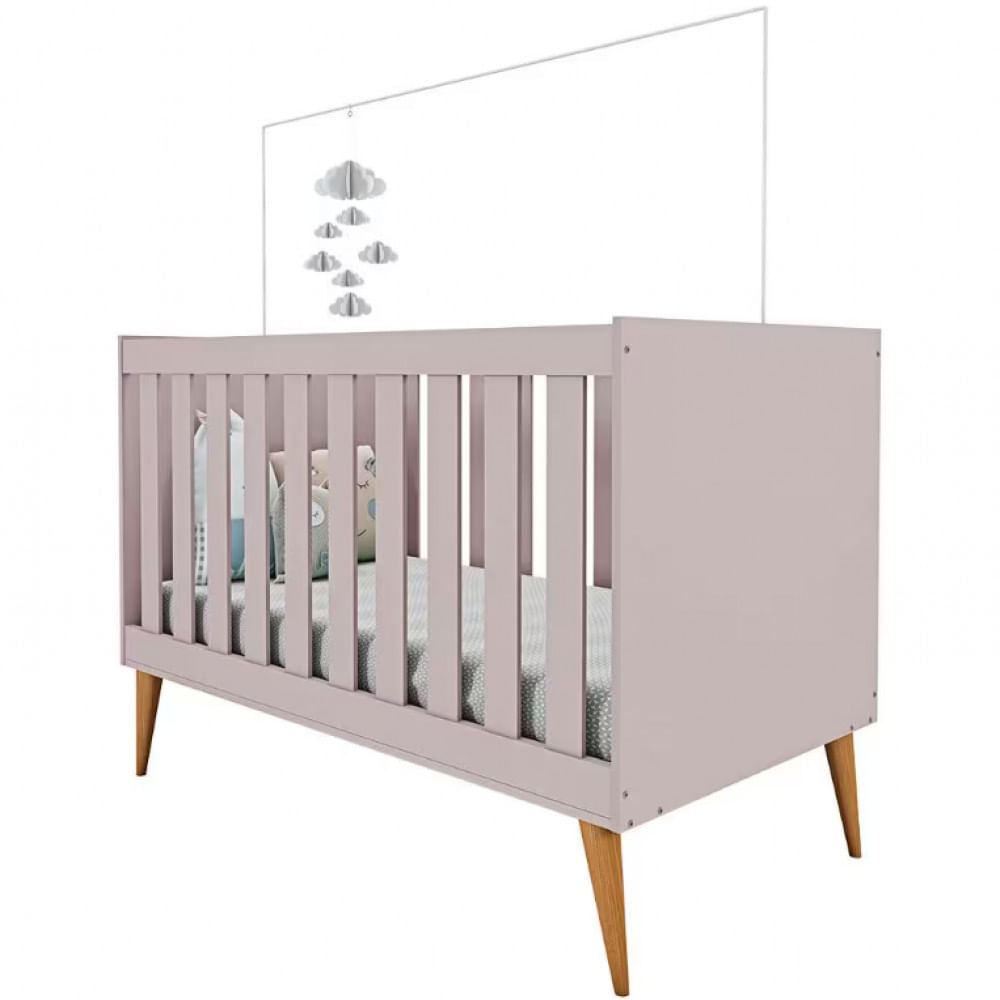 Berço Mini Cama Móveis Estrela Ternura Rosa Wood