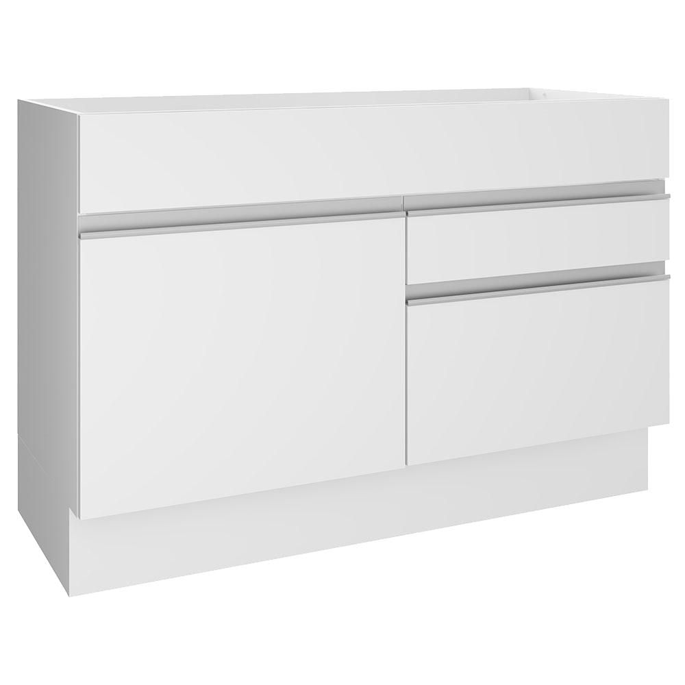 Balcão Gabinete de Pia Madesa Glamy 1 Porta e 2 Gavetas - Branco Branco