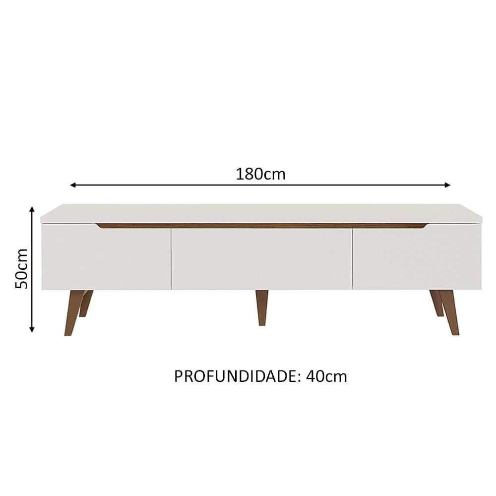 Rack para TV até 75 Polegadas Madesa Reims 2 Portas 1 Gaveta - Branco Branco