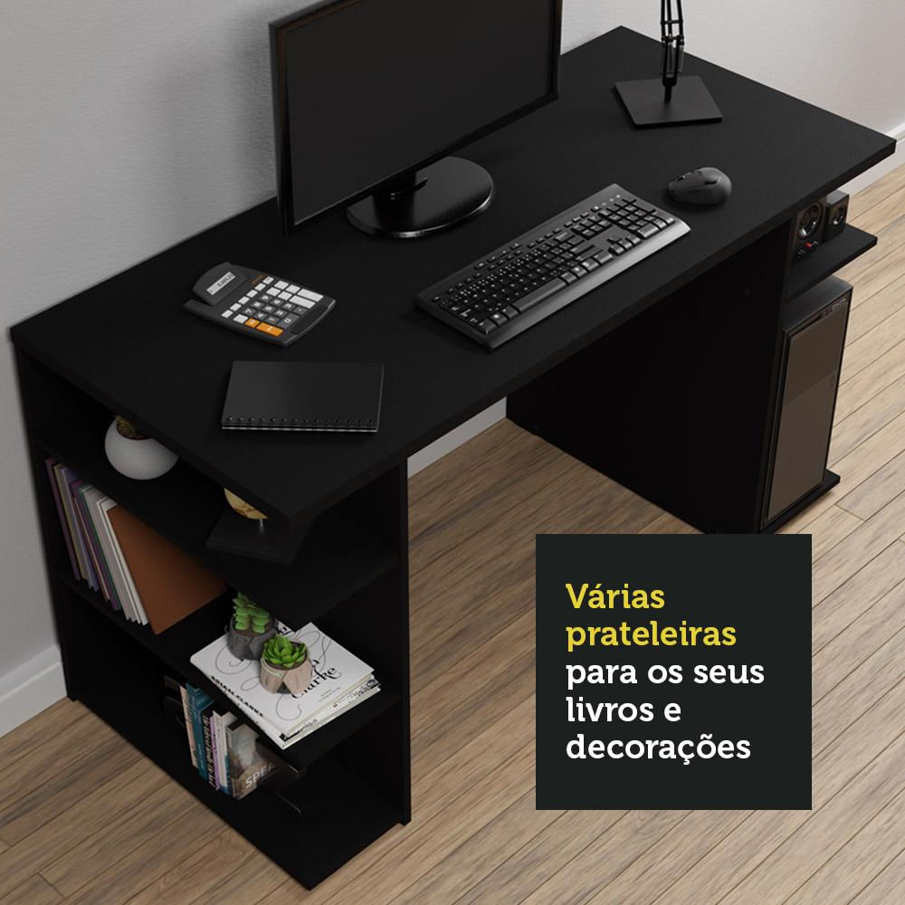 Escrivaninha Mesa para Computador Office 9409 Madesa - Preto Preto