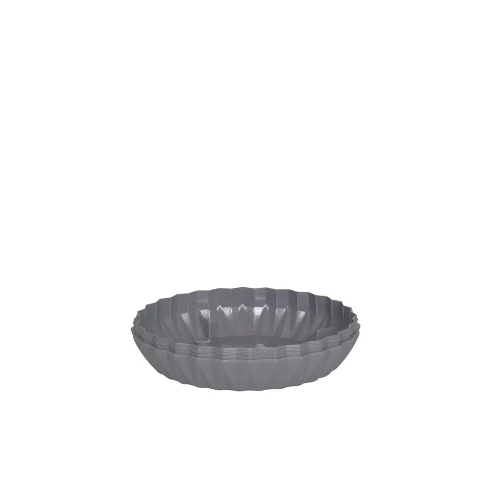 Vaso Cachepot Wave 19cm Cinza