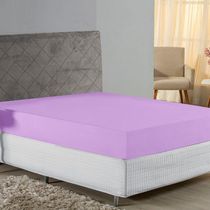 Lençol Com Elástico Casal Nobre Viúva 1 Peça 30cm De Altura Malha 100% Algodão - Lilás