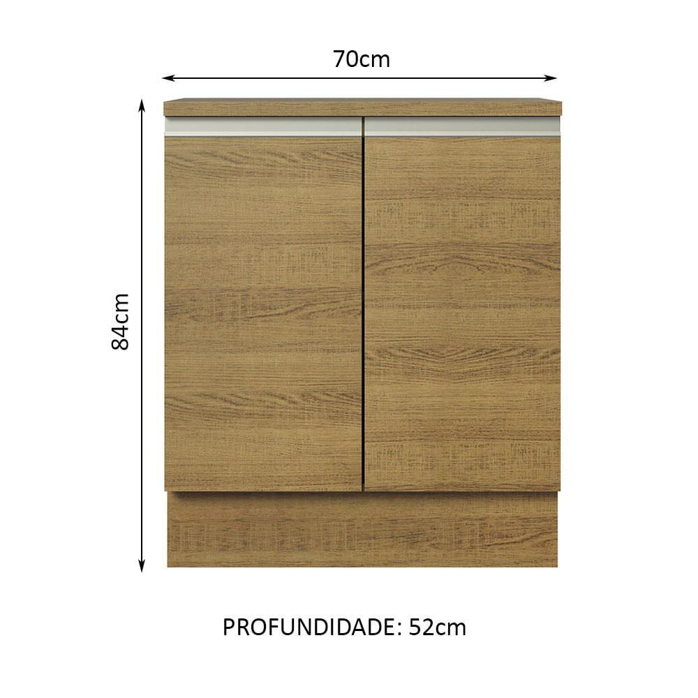 Balcão de Cozinha Madesa Glamy 70 cm 2 Portas - Rustic Rustic