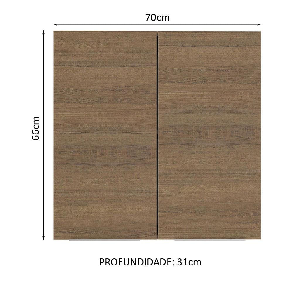 Armário Aéreo 70 cm 2 Portas Rustic Stella Madesa Rustic