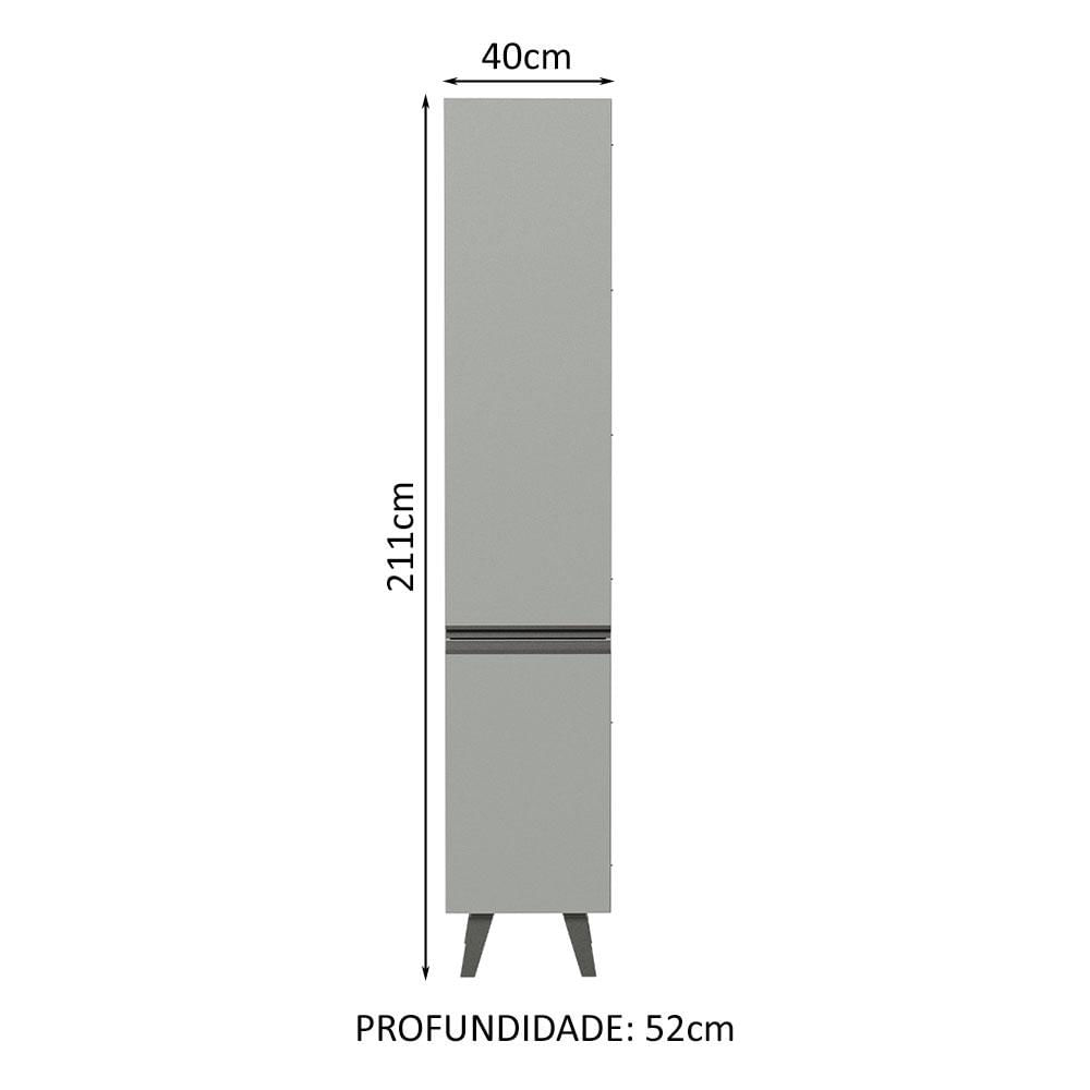 Paneleiro 40 cm 2 Portas Cinza Nice Madesa Cinza