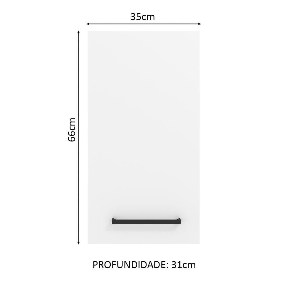 Armário Aéreo Madesa Agata 35 cm 1 Porta - Branco Branco