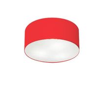 Plafon Cilíndrico Vivare Md-3010 Cúpula Em Tecido 30x12cm - Bivolt Vermelho 127/220v