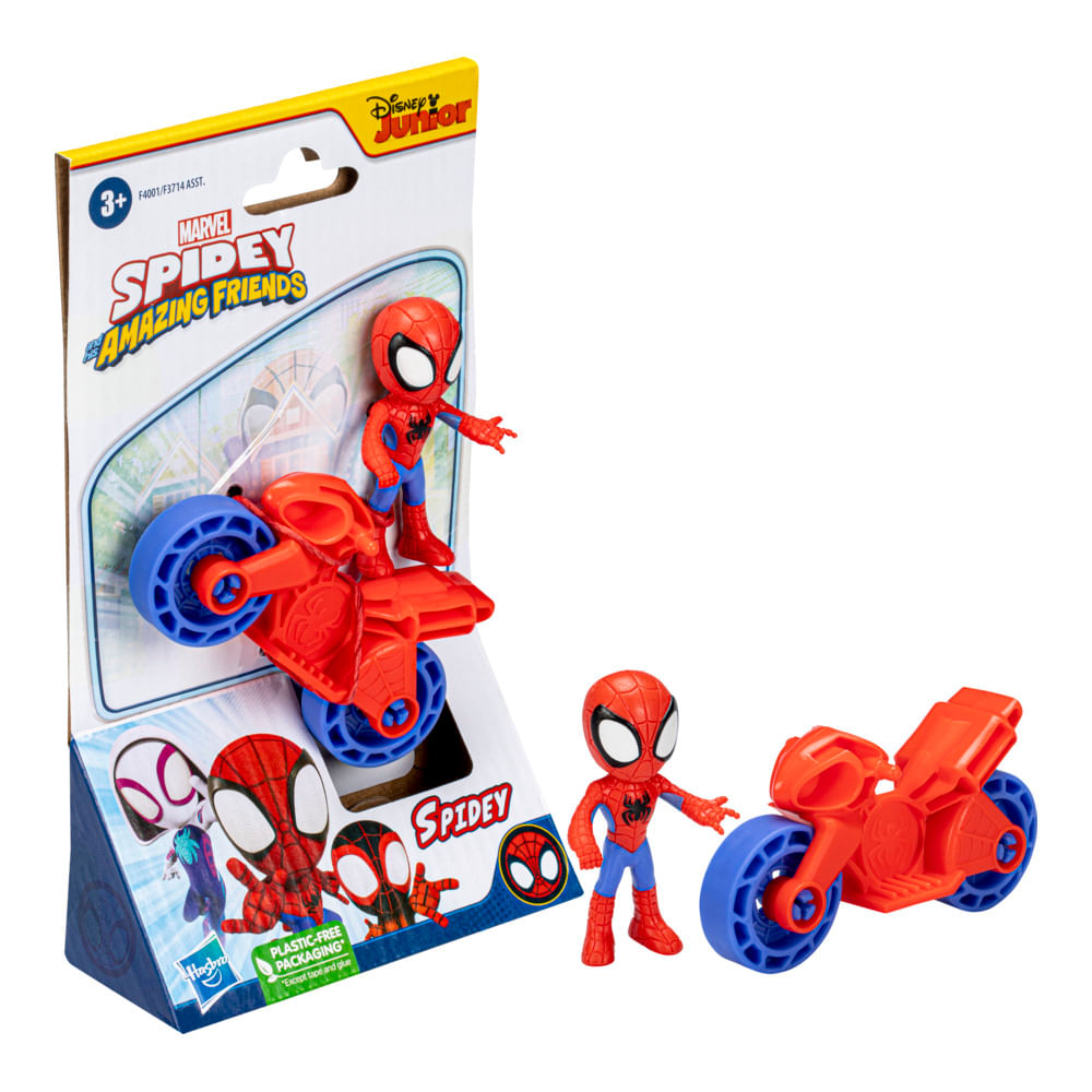 Boneco Homem-Aranha com Moto Hasbro Marvel Spidey and His Amazing Friends