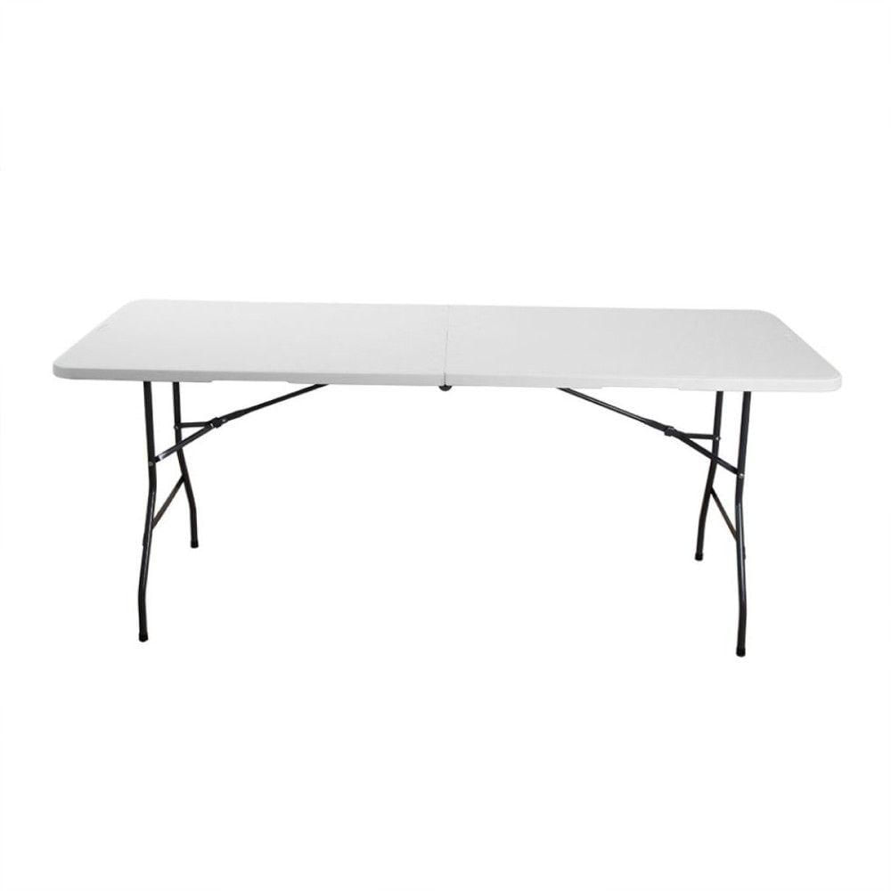Mesa Portátil Dobrável Vira Maleta Com Alça Camping - Branco