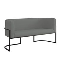 Sofá 2 Lugares Veludo Moderno Base Metal Black – Balaqui Cor:cinza Cinza