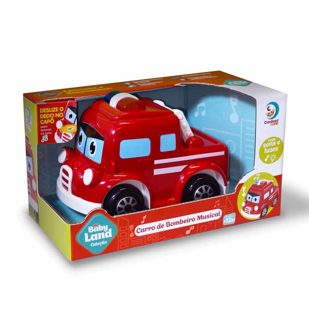 Brinquedo Carro de Bombeiro Musical Cardoso Baby Land