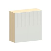 Armário Aéreo 100% Mdf 2 Portas 80cm Aura Luciane Móveis Carvalho/cinza Cristal