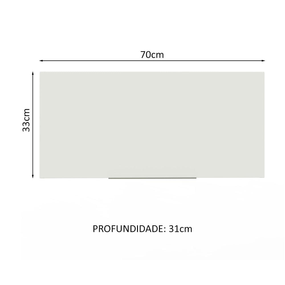 Armário Aéreo de Cozinha Madesa Stella 70 cm 1 Porta Basculante - Branco Branco