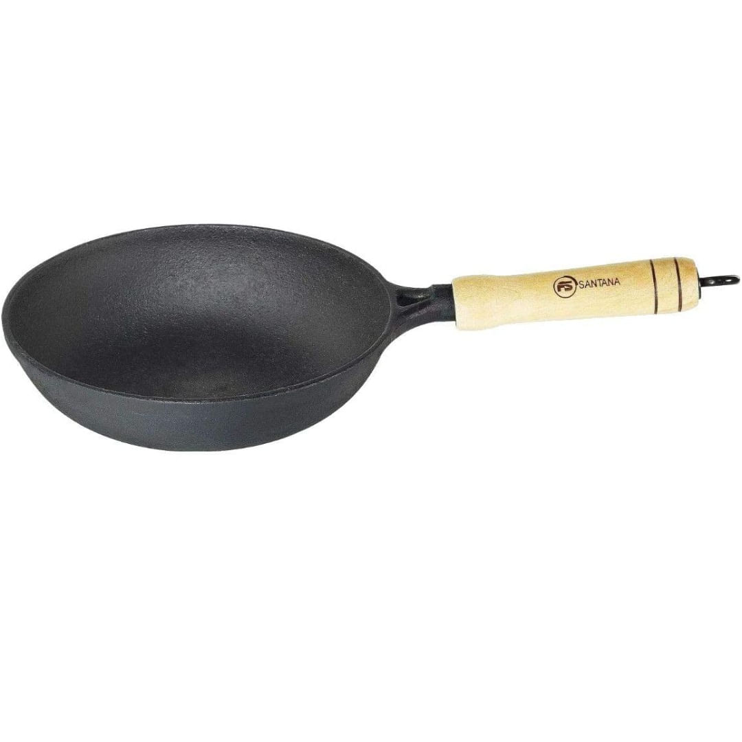 Frigideira Wok Ferro Fundido 24 Cm Sem Tampa Santana