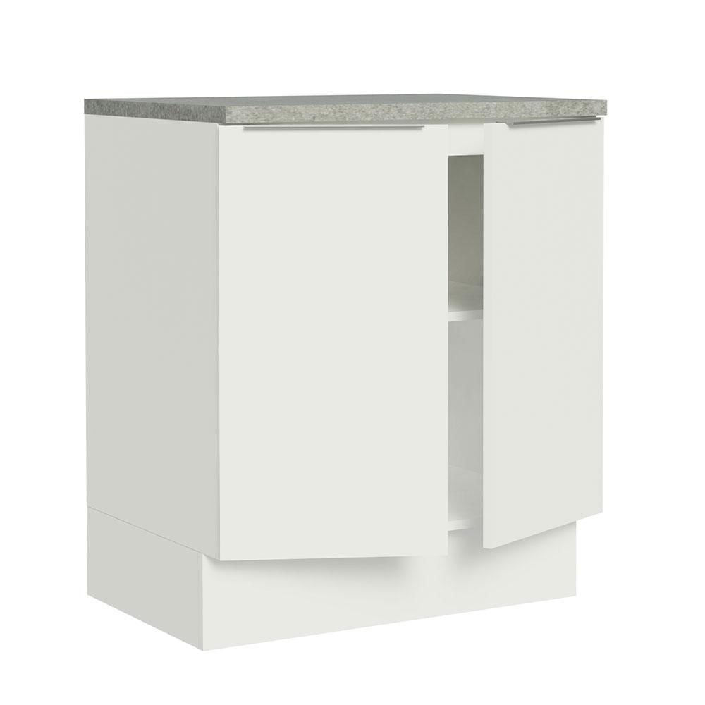 Balcão de Cozinha Madesa Stella 70 cm 2 Portas - Branco Branco