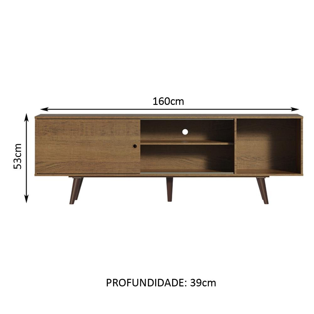 Rack Madesa Dubai para TV até 65 Polegadas com Pés - Rustic Rustic