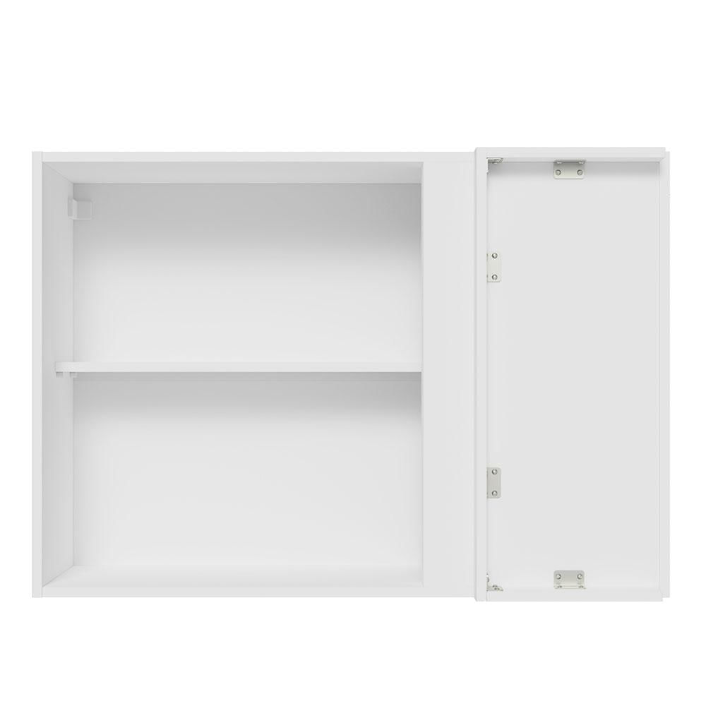 Armário Aéreo de Canto Madesa Glamy 1 Porta - Branco Branco