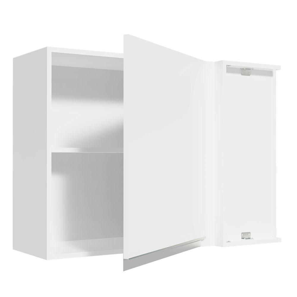 Armário Aéreo de Canto Madesa Glamy 1 Porta - Branco Branco