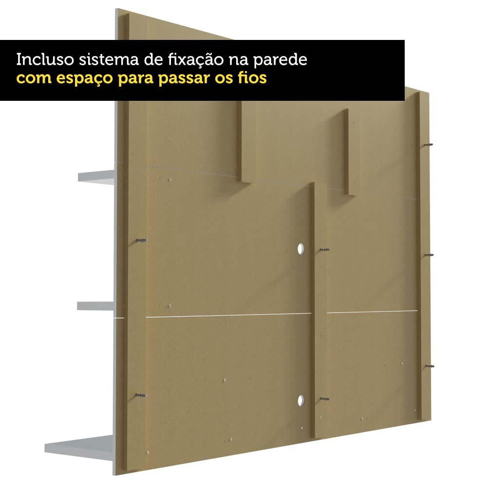 Painel para TV até 60 Polegadas Madesa Alfa com Prateleiras e Nichos - Branco Branco