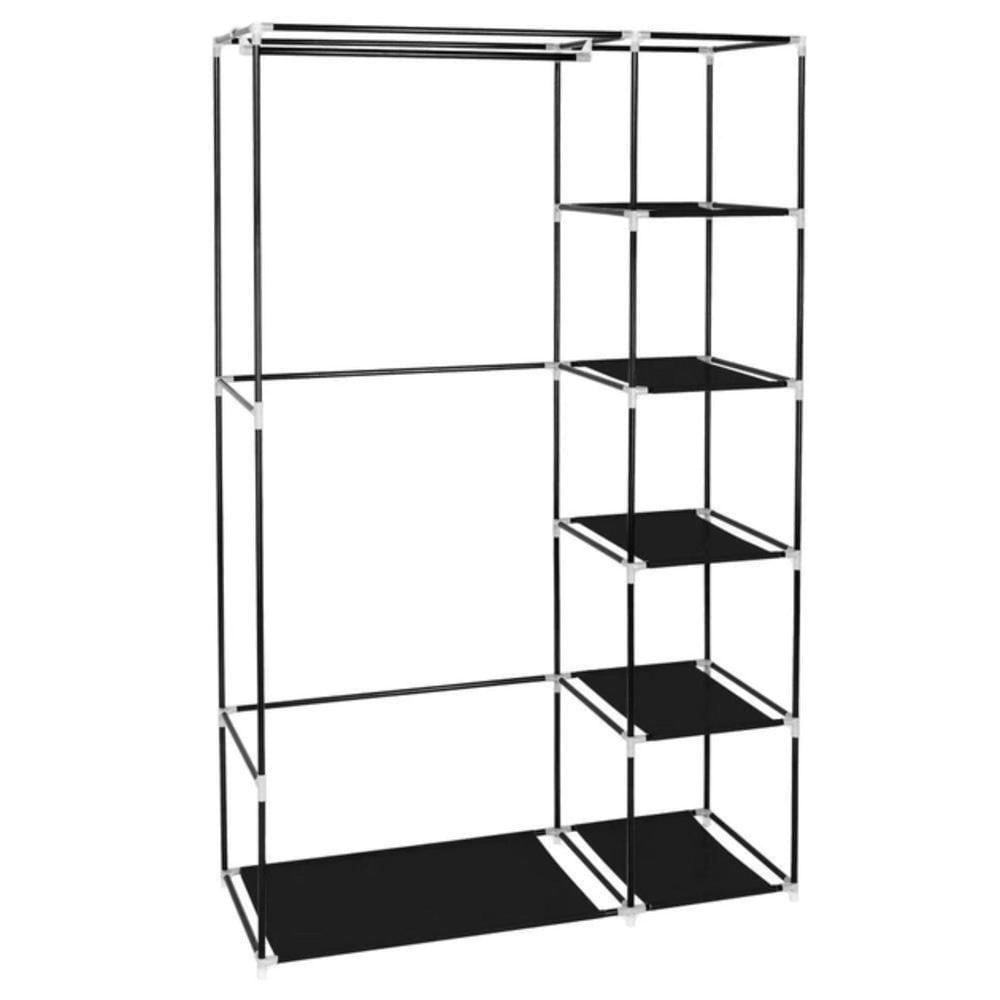 Guarda Roupa Organizador 5 Prateleiras Multiuso Porta Cabide Bolsa Lencol Brinquedos Portatil Roxo