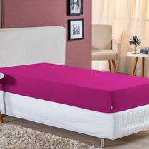 Lençol Com Elástico Solteiro Nobre 1 Peça 30cm De Altura Malha 100% Algodão - Pink