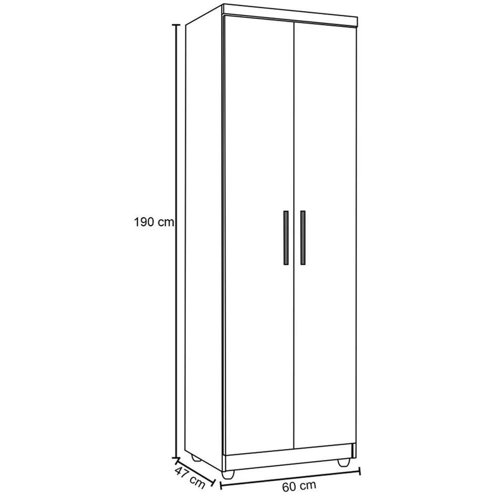 Multiuso 2 Portas Sabrina 190cm 1088 Ajl Móveis Branco