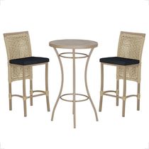 Mesa Bistro E 2 Banquetas Roma Fendi Corda Náutica 12 Rami