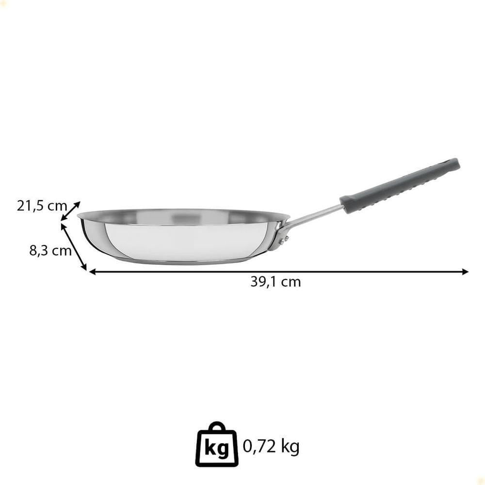 Frigideira Tramontina Professional Em Inox Fundo Triplo E Cabo Com Luva De Silicone 20 Cm 62333200