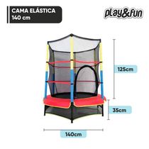 Cama Elástica Pequena 138cmX163cm Play&Fun Colorida