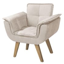 Poltrona Opalla New Base Palito Tecido Bege