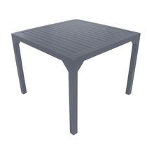 Mesa Quadrada Haiti 100cm Com Tampo Ripado Em Alumínio Trama
