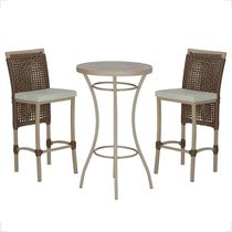 Mesa Bistrô 2 Banquetas Roma Fendi Corda Náutica 3 Trama Marrom