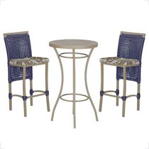 Mesa Bistrô E 2 Banquetas Roma Fendi Corda Estofado 5 Trama Azul