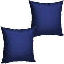 2 Almofadas Cheias P/ Sofá Decorativas Impermeáveis Pequena Azul Marinho