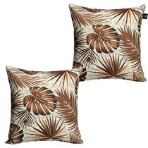 2 Almofadas Cheias Para Sofá Decorativas Impermeáveis Grande Floral Marrom