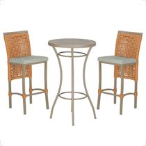 Mesa Bistrô 2 Banquetas Roma Fendi Corda Náutica 3 Trama Terra Cota