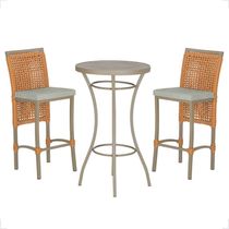 Mesa Bistrô 2 Banquetas Roma Fendi Corda Náutica 3 Trama Terra Cota