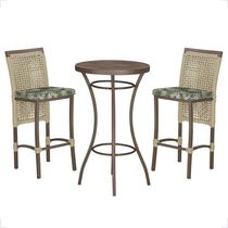 Mesa Bistrô 2 Banquetas Roma Corda Náutica Estofado 5 Trama Rami