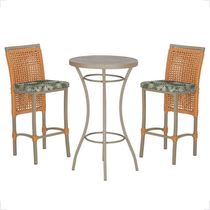 Mesa Bistrô 2 Banquetas Roma Corda Náutica Estofado 5 Trama Terra Cota