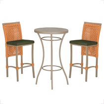 Mesa Bistro E 2 Banquetas Roma Fendi Corda Náutica 13 Terra Cota