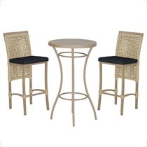 Mesa Bistro E 2 Banquetas Roma Fendi Corda Náutica 12 Rami